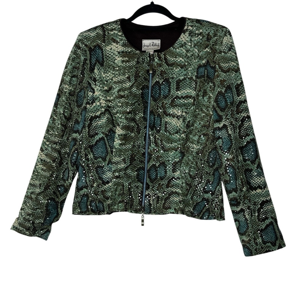 Joseph Ribkoff Jacket Women Sizeโ 12 Long Sleeve Full Zip Career Outdoor Bright